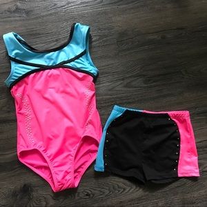 Danskin Freestyle Leotard & Shorts 7-8